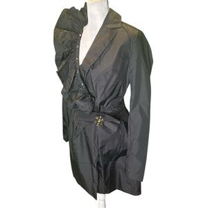 Love Stitch Ruffle  Lapel Coat - NWOT